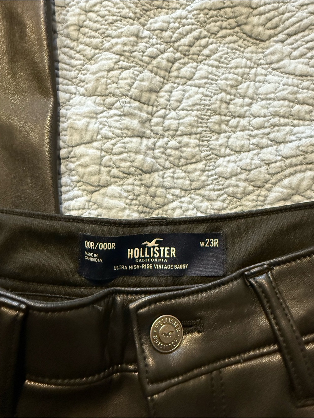 Hollister cargo leather pants